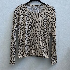 Leopard printed soft long sleeve top extra small